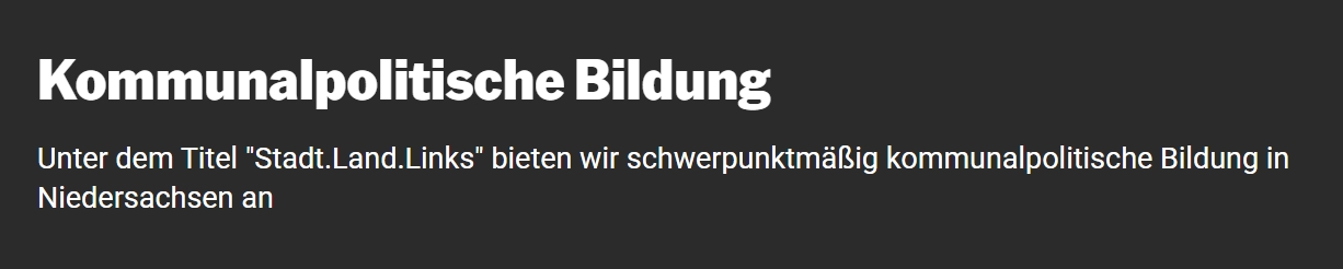 Schwerpunktseite Kommunalpolitische Bildung