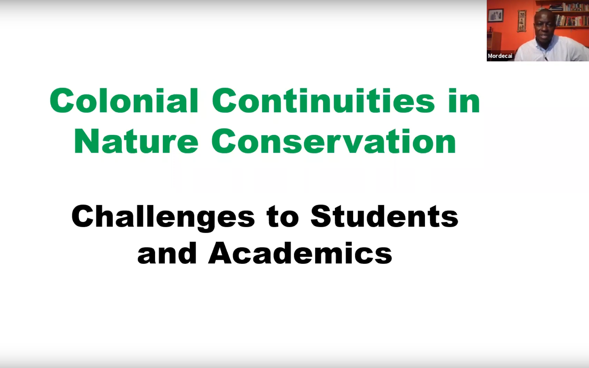 Colonial Continuities in Nature Conservation / Koloniale Kontinuitäten im Naturschutz